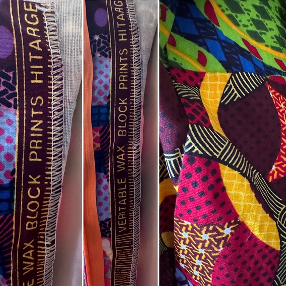 African Wax Block Print Dress - Picture 4 of 8